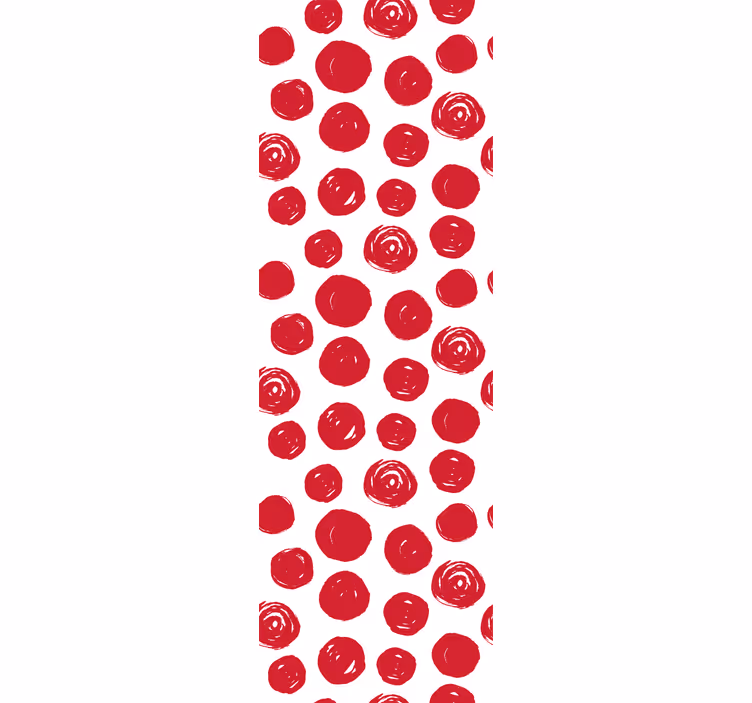 Big polka dot pattern wall paper in bedroom - TenStickers