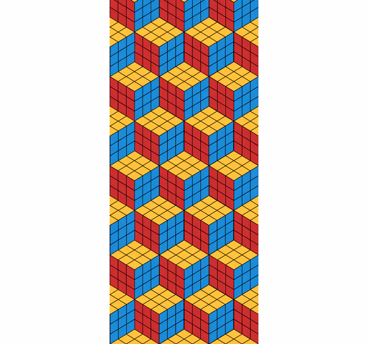 Wall paper in bedroom rubik's cube original design - TenStickers