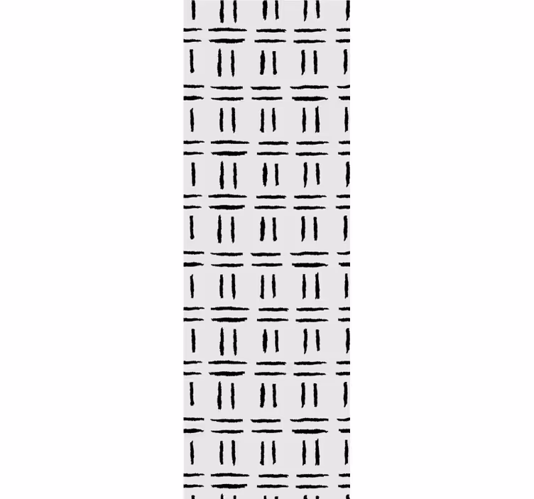 Wall paper in bedroom with grid ink brush design - TenStickers