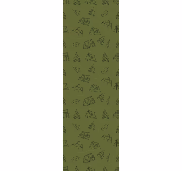 Wallpaper in bedroom featuring green mountain scenes - TenStickers