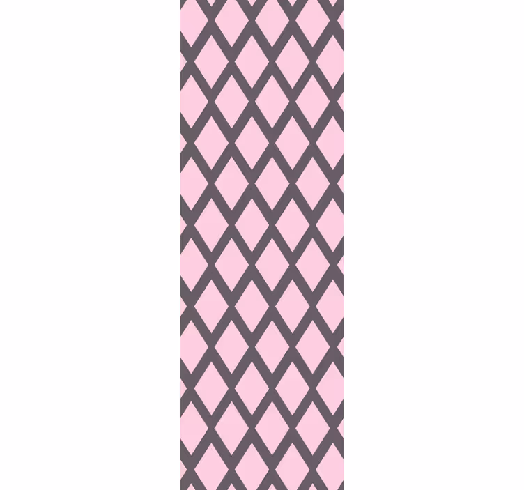 Wall paper in bedroom pink and gray rhombus design - TenStickers