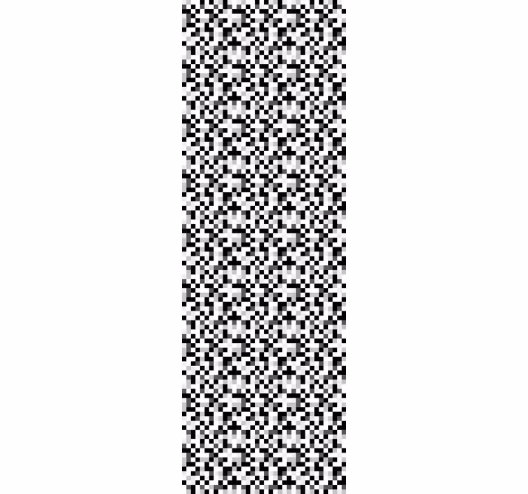 Black and white squared design wall paper in bedroom - TenStickers