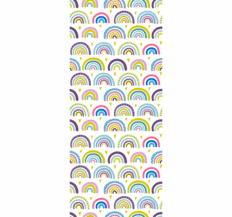Colorful abstract rainbows pattern wall paper in bedroom - TenStickers