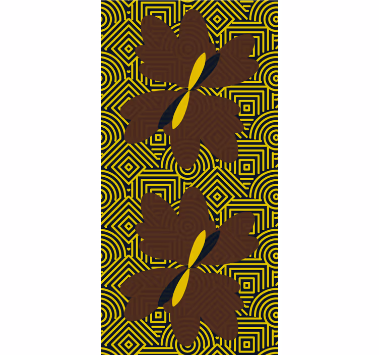 African style brown and yellow wallpaper in bedroom - TenStickers