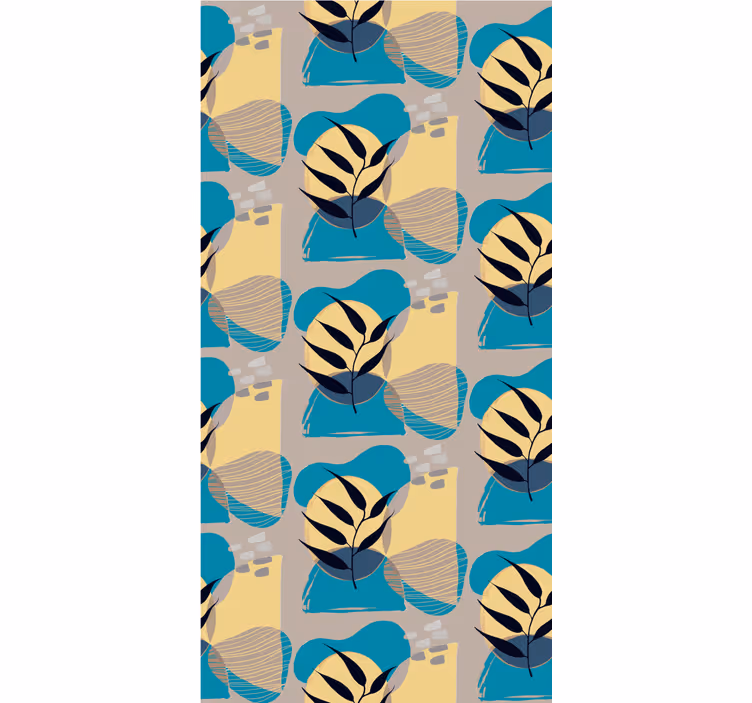 African style blue abstract pattern wall paper in bedroom - TenStickers