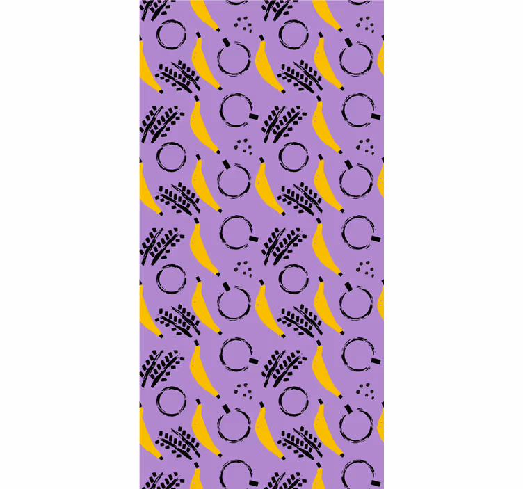 African style purple banana design wall paper in bedroom - TenStickers