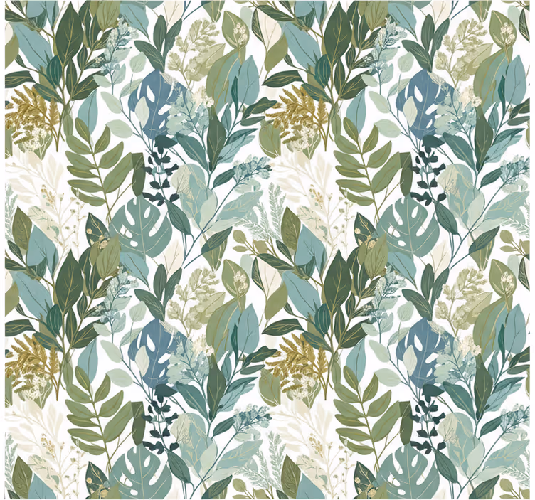 Leaves wallpaper soft botanical greenery - TenStickers