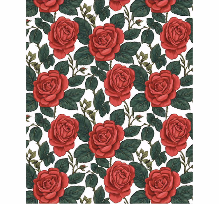 Flowers wallpaper red roses design b09yd2z7zz - TenStickers
