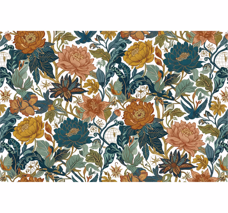 Flowers wallpaper travel-inspired living walls - TenStickers