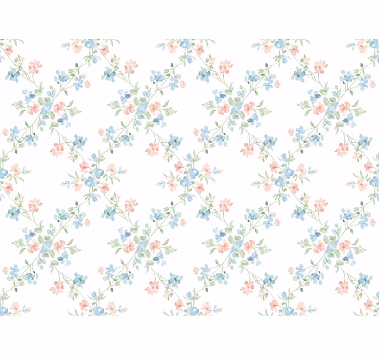 Flowers wallpaper small flowers in light watercolor - TenStickers