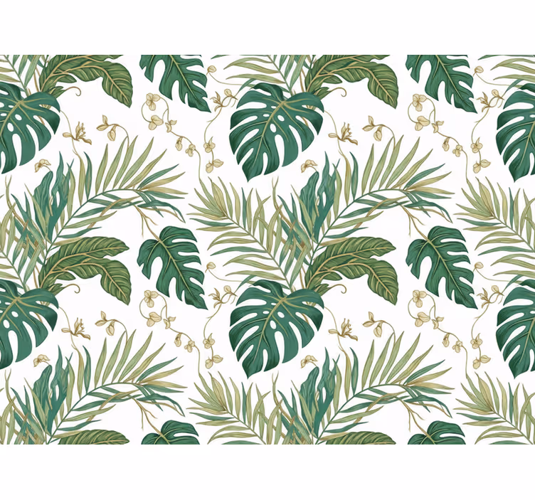 Leaves wallpaper luxury jungle foliage - TenStickers