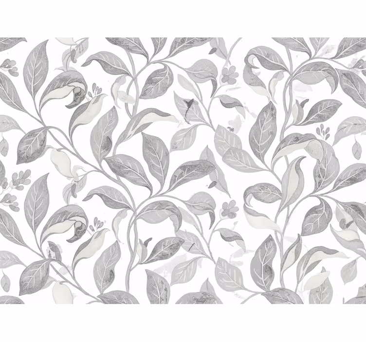 Leaves wallpaper rustic grey leaves - TenStickers