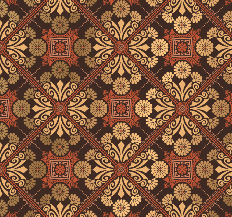 Intricate Tilework ornamental wallpaper - TenStickers