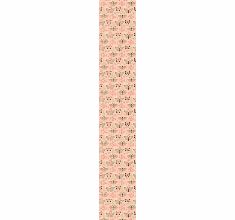 Butterflies pink motif wallpaper childrens room - TenStickers