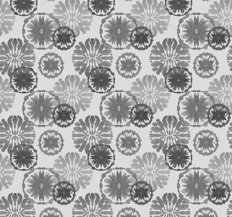 Floral Silhouettes flowers wallpaper - TenStickers