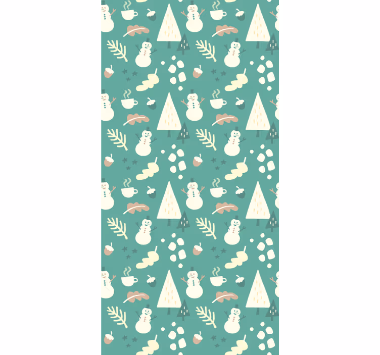 Nordic Winter Pattern nordic wallpaper - TenStickers