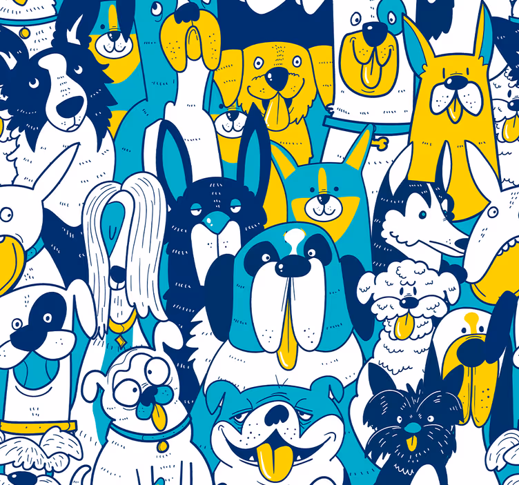Animated Canine Assembly animal wallpaper - TenStickers