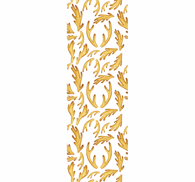 Golden Foliage Pattern leaves wallpaper - TenStickers
