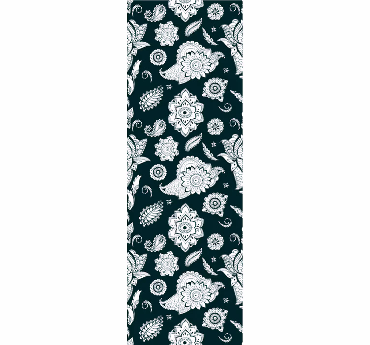 Indian paisley pattern flowery wallpaper - TenStickers