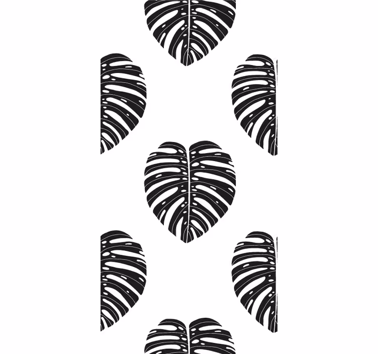 Monstera Leaf Pattern leaves wallpaper - TenStickers