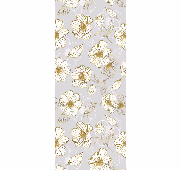 Gold Floral Pattern floral wallpaper - TenStickers