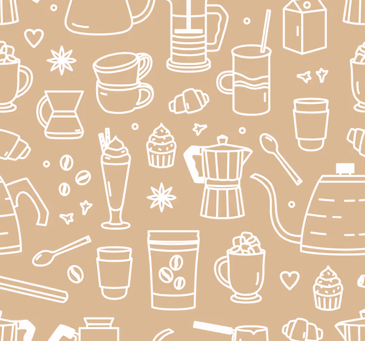 Café Motif Ensemble kitchen wallpaper - TenStickers