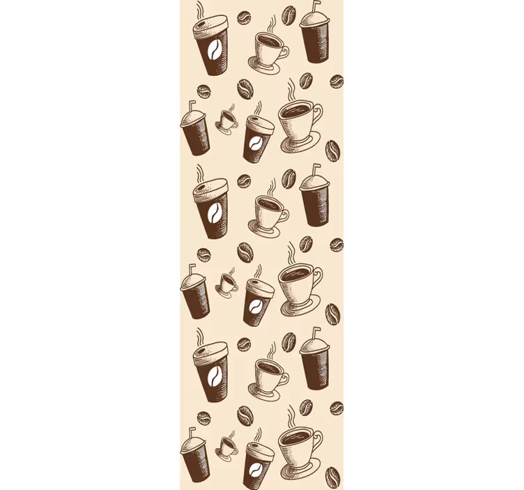 Coffee Motif Design kitchen wallpaper - TenStickers