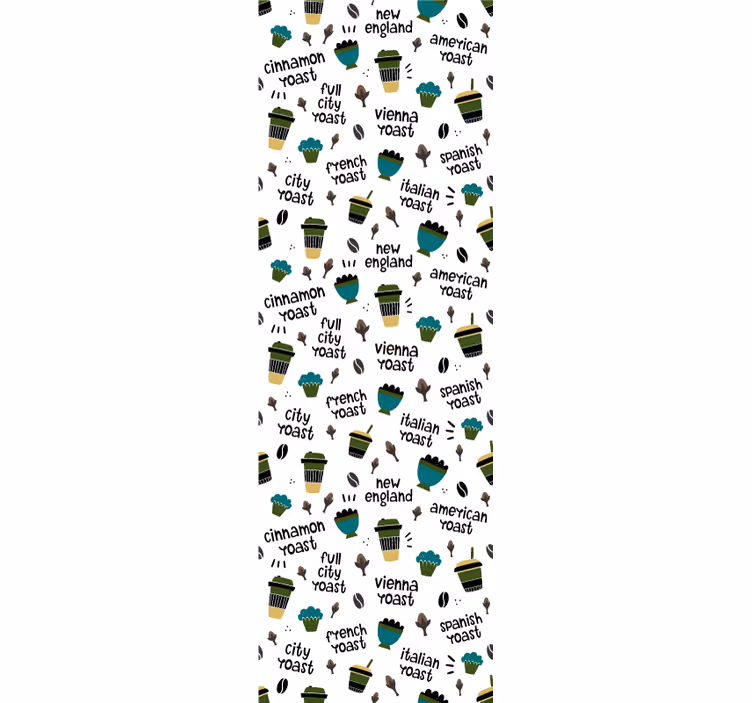 Coffee Roast Pattern kitchen wallpaper - TenStickers