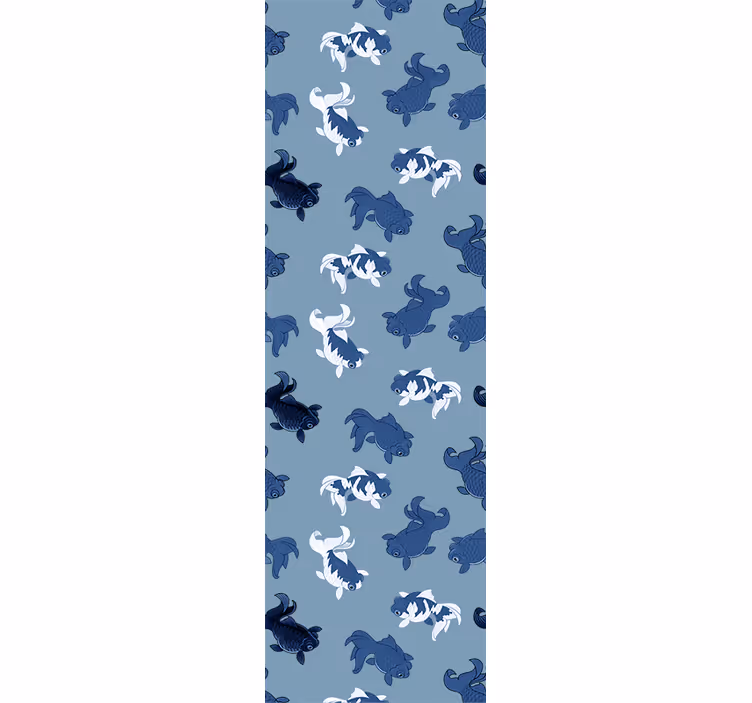 Dark blue and grey koi fish animal wallpaper - TenStickers