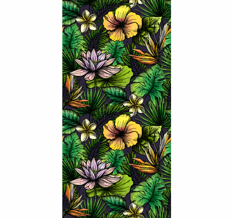 Tropical Bloom nature wallpaper - TenStickers