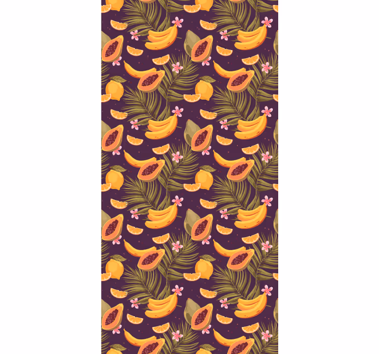 Tropical Fruit Motif wallpaper for dining area - TenStickers