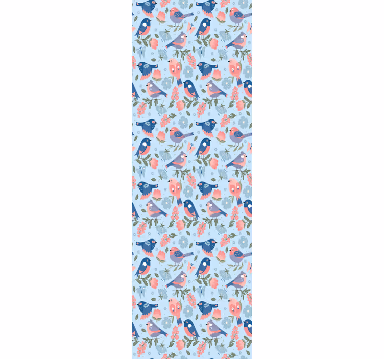 Birds Floral Pattern birds in wallpaper - TenStickers