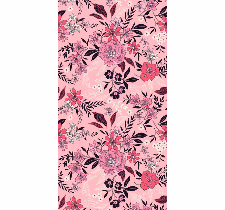 Floral Blossom Motif flowers wallpaper - TenStickers