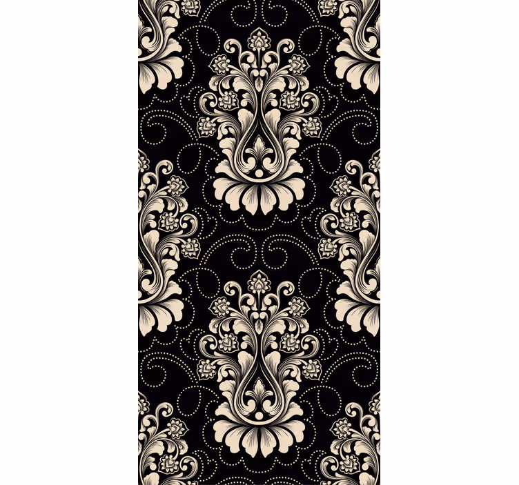 Black silver memory flowery wallpaper - TenStickers