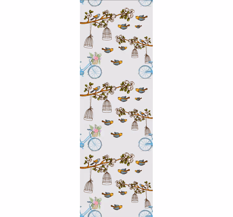 Bicycle Bird Design birds in wallpaper - TenStickers