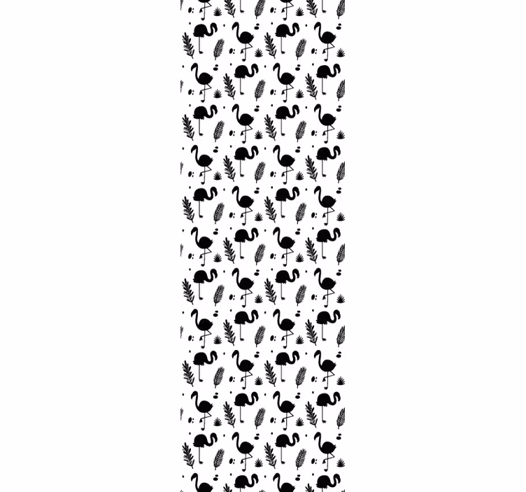 Flamingo Foliage Pattern animals wallpaper - TenStickers