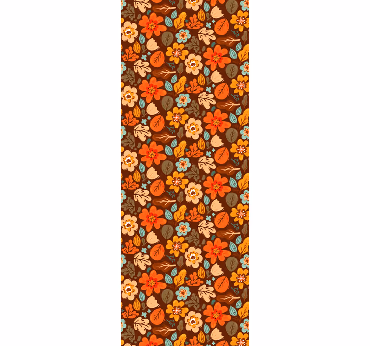 Autumnal Floral Motifs flowers wallpaper - TenStickers