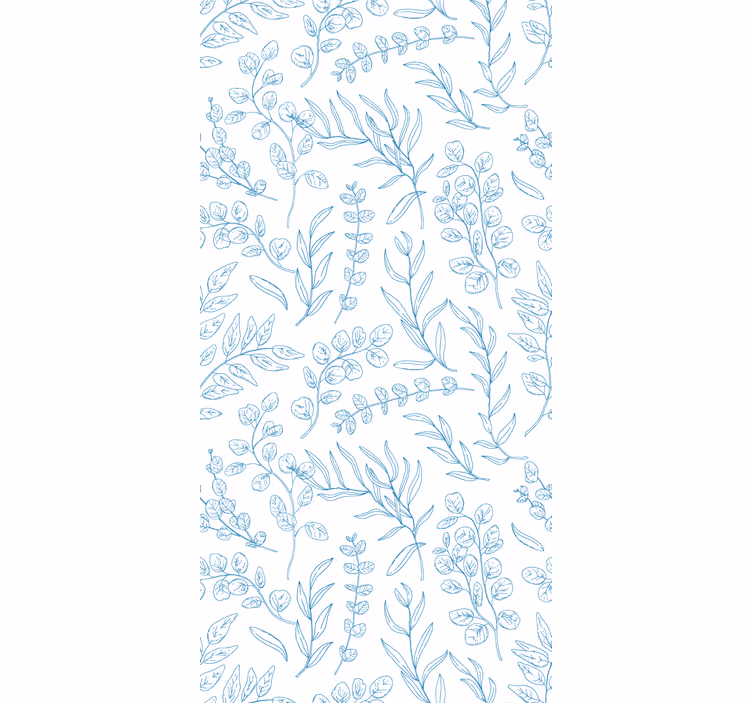 Floral Sketch Design leaves wallpaper - TenStickers