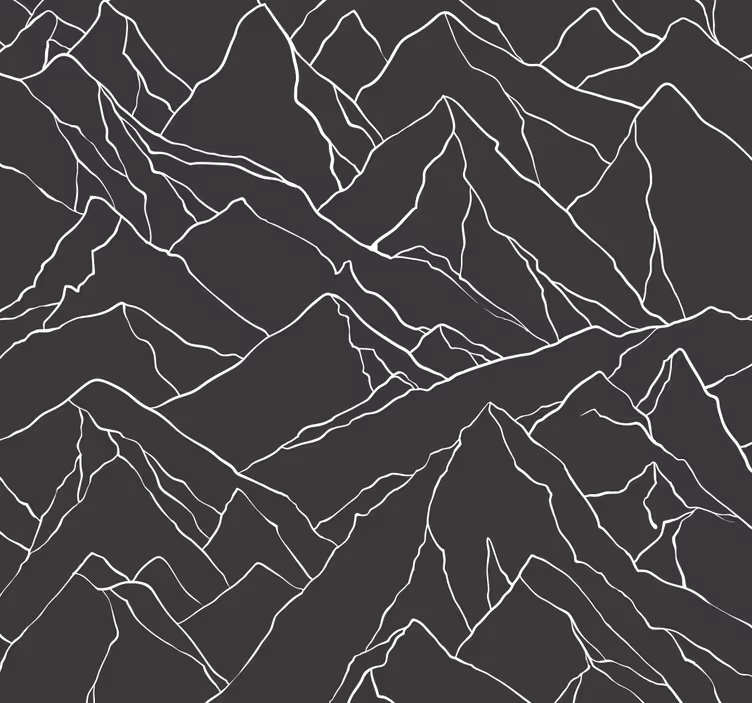 Geometric Mountains living area wallpaper - TenStickers