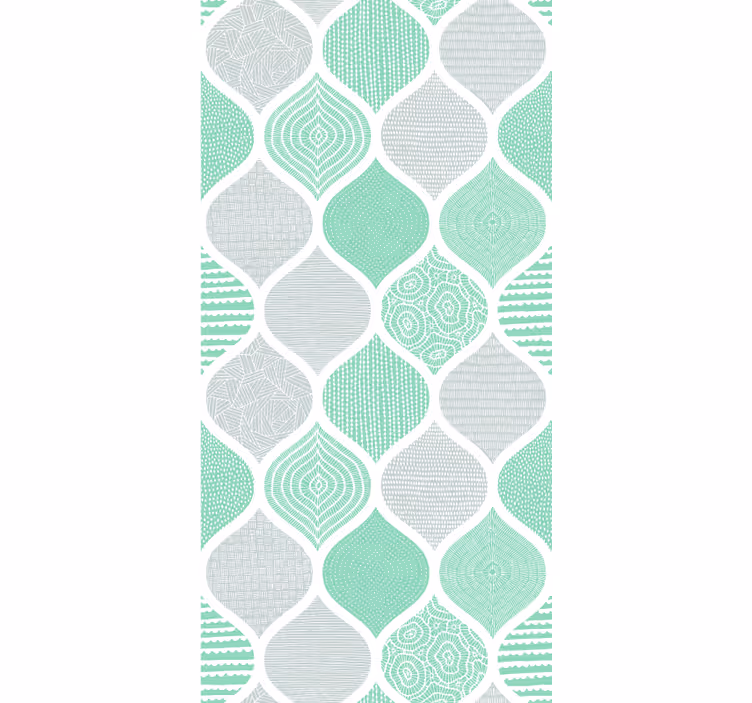 Living area wallpaper with geometric textured designs - TenStickers