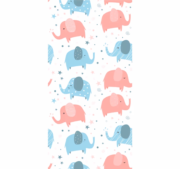 Playful Elephant Patterns elephants wallpaper - TenStickers