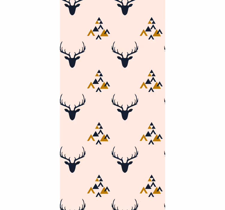 Stag Silhouette Pattern animals wallpaper - TenStickers