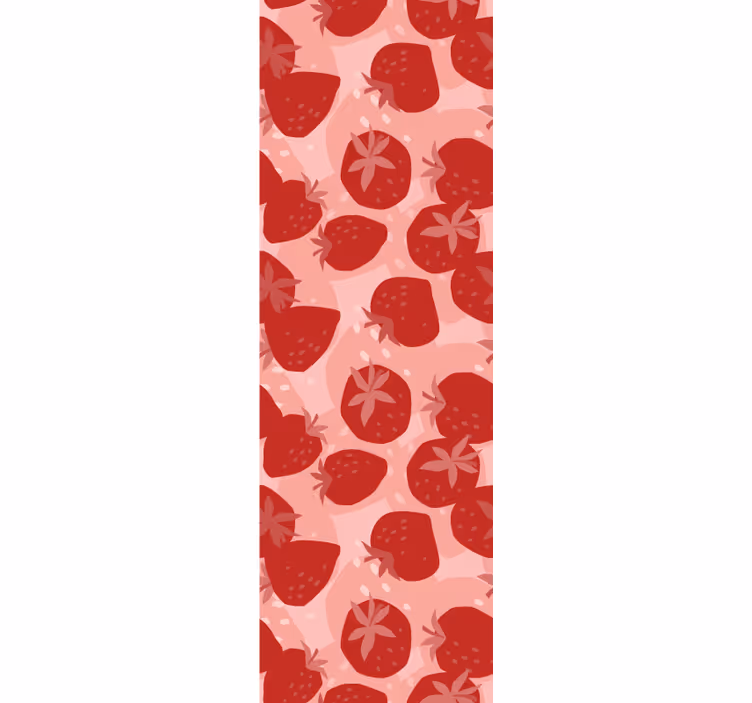 Strawberry Motif flowers wallpaper - TenStickers