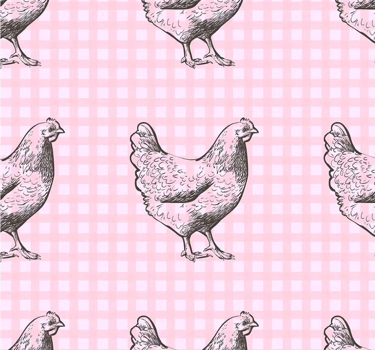 Hen Patterned Decor kitchen wallpaper - TenStickers