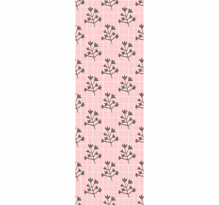 Botanical Grid Pattern leaves wallpaper - TenStickers