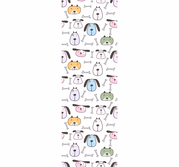 Cartoon Canine Friends cute dog wallpaper - TenStickers