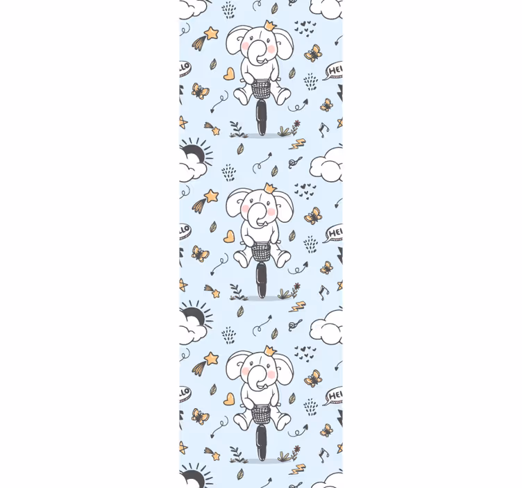 Elephant Joyride nursery room wallpaper - TenStickers