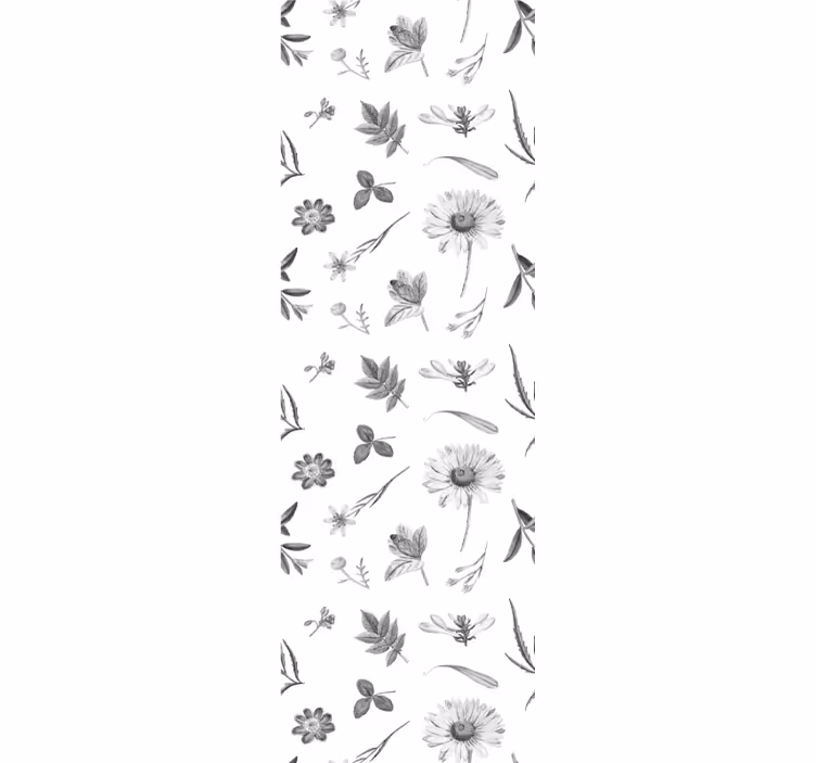 Floral Sketches flowers wallpaper - TenStickers