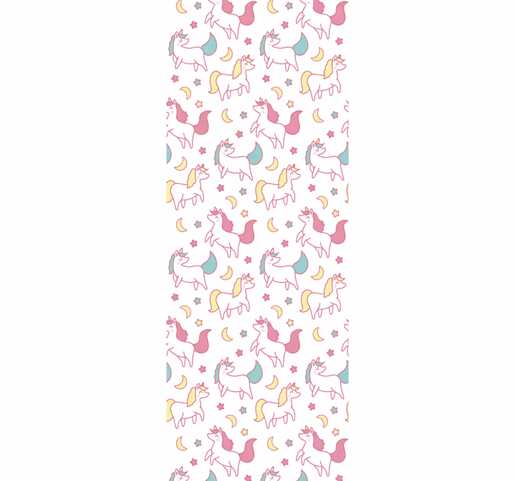 Unicorns Pattern nursery room wallpaper - TenStickers