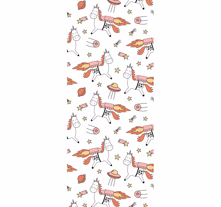 Playful Unicorn Pattern animals wallpaper - TenStickers